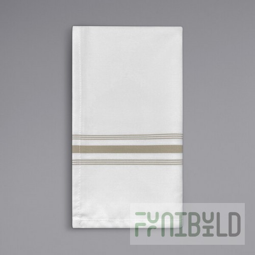 Oxford Super Blend Bamboo 100% Spun Polyester Bistro Striped Cloth Napkins 18