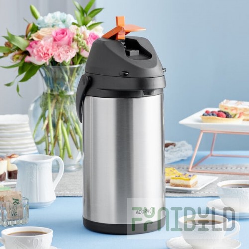 Acopa 4 Liter Stainless Steel Lined Decaf Airpot with Metal Lever