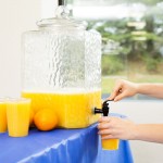 Acopa 5 Gallon Hammered Glass Beverage Dispenser
