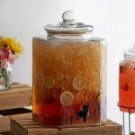 Acopa 5 Gallon Hammered Glass Beverage Dispenser