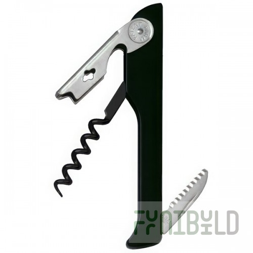 Franmara 2030T-01 Hugger Waiter's Customizable Corkscrew with Black ABS Plastic Handle and Non-Stick Spiral