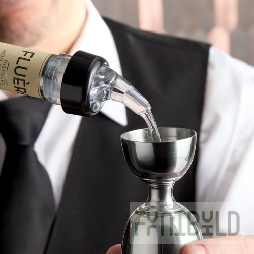 Acopa 0.625 oz. 3-Ball Measured Liquor Pourer with Collar - 12/Case