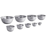 Choice Stainless Steel Standard Mixing Bowl Set with Silicone Bottom - 9/Set