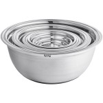 Choice Stainless Steel Standard Mixing Bowl Set with Silicone Bottom - 9/Set