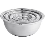 Choice Stainless Steel Standard Mixing Bowl Set with Silicone Bottom - 9/Set