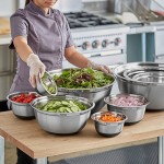 Choice Stainless Steel Standard Mixing Bowl Set with Silicone Bottom - 9/Set