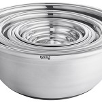 Choice Stainless Steel Standard Mixing Bowl Set with Silicone Bottom - 9/Set