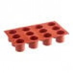 Silikomart SF098 SiliconFLEX 12 Compartment Cylinders Silicone Baking Mold - 1 7/8
