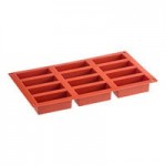 Silikomart SF098 SiliconFLEX 12 Compartment Cylinders Silicone Baking Mold - 1 7/8