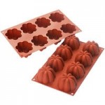 Silikomart SF098 SiliconFLEX 12 Compartment Cylinders Silicone Baking Mold - 1 7/8