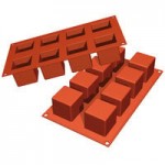 Silikomart SF098 SiliconFLEX 12 Compartment Cylinders Silicone Baking Mold - 1 7/8