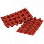 Silikomart SF098 SiliconFLEX 12 Compartment Cylinders Silicone Baking Mold - 1 7/8