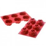 Silikomart SF098 SiliconFLEX 12 Compartment Cylinders Silicone Baking Mold - 1 7/8