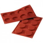 Silikomart SF098 SiliconFLEX 12 Compartment Cylinders Silicone Baking Mold - 1 7/8