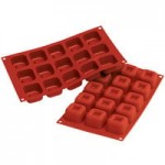 Silikomart SF098 SiliconFLEX 12 Compartment Cylinders Silicone Baking Mold - 1 7/8