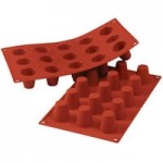 Silikomart SF098 SiliconFLEX 12 Compartment Cylinders Silicone Baking Mold - 1 7/8