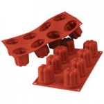 Silikomart SF098 SiliconFLEX 12 Compartment Cylinders Silicone Baking Mold - 1 7/8