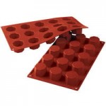 Silikomart SF098 SiliconFLEX 12 Compartment Cylinders Silicone Baking Mold - 1 7/8