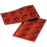 Silikomart SF098 SiliconFLEX 12 Compartment Cylinders Silicone Baking Mold - 1 7/8