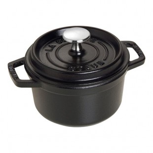 Staub 24 oz. Black Enameled Cast Iron Mini Dutch Oven 1004049 Staub 24 oz. Black Enameled Cast Iron Mini Dutch Oven 1004049