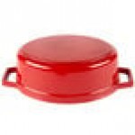 GET Heiss 12 oz. Red / White Enamel Coated Cast Aluminum Mini Coated Cast Aluminum Oval Pot with Lid CA-003-RW/CC GET Heiss 12 oz. Red / White Enamel Coated Cast Aluminum Mini Coated Cast Aluminum Oval Pot with Lid CA-003-RW/CC