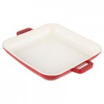 GET Heiss 12 oz. Red / White Enamel Coated Cast Aluminum Mini Coated Cast Aluminum Oval Pot with Lid CA-003-RW/CC GET Heiss 12 oz. Red / White Enamel Coated Cast Aluminum Mini Coated Cast Aluminum Oval Pot with Lid CA-003-RW/CC