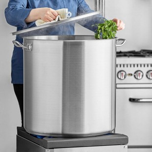 Vigor SS1 Series 100 Qt. Heavy-Duty Stainless Steel Aluminum-Clad Stock Pot with Cover Vigor SS1 Series 100 Qt. Heavy-Duty Stainless Steel Aluminum-Clad Stock Pot with Cover