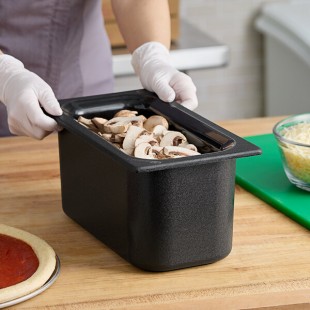 Carlisle CM110203 Coldmaster 1/3 Size Black Cold ABS Plastic Food Pan - 6