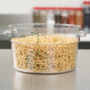 Carlisle 2 Qt. Clear Round Polycarbonate Food Storage Container