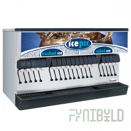 Servend 2706246 MDH-402 20 Valve Sanitary Lever Countertop Ice/Beverage Dispenser with Icepic and 400 lb. Ice Storage