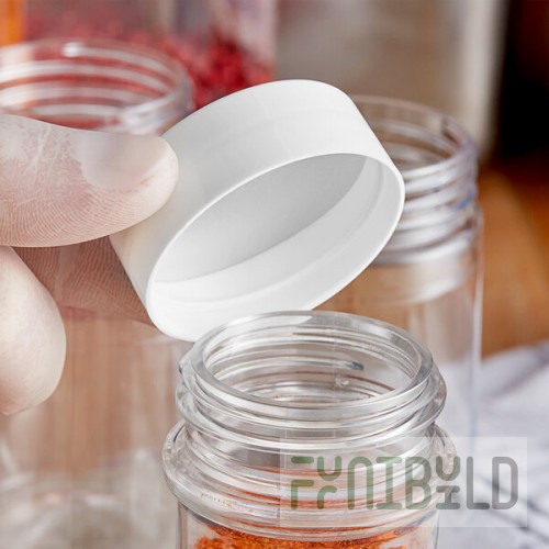 48/485 White Induction-Lined Polypropylene Spice Cap - 100/Pack