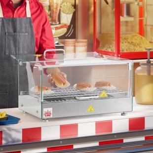 Carnival King HDSG1A Silver Square Glass Full Service Hot Food Display Case with 1 Shelf - 120V, 800W
