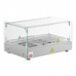 Carnival King HDSG1A Silver Square Glass Full Service Hot Food Display Case with 1 Shelf - 120V, 800W Carnival King HDSG1A Silver Square Glass Full Service Hot Food Display Case with 1 Shelf - 120V, 800W