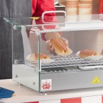 Carnival King HDSG1A Silver Square Glass Full Service Hot Food Display Case with 1 Shelf - 120V, 800W Carnival King HDSG1A Silver Square Glass Full Service Hot Food Display Case with 1 Shelf - 120V, 800W