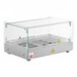 Carnival King HDSG1A Silver Square Glass Full Service Hot Food Display Case with 1 Shelf - 120V, 800W Carnival King HDSG1A Silver Square Glass Full Service Hot Food Display Case with 1 Shelf - 120V, 800W