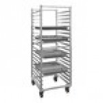 Cambro UPR1826FP40 Camshelving® Ultimate 40 Pan End Load Bun / Sheet Pan Rack with Plastic Casters - Unassembled