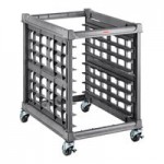 Cambro UPR1826FP40 Camshelving® Ultimate 40 Pan End Load Bun / Sheet Pan Rack with Plastic Casters - Unassembled