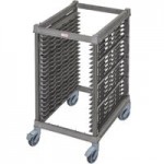 Cambro UPR1826FP40 Camshelving® Ultimate 40 Pan End Load Bun / Sheet Pan Rack with Plastic Casters - Unassembled