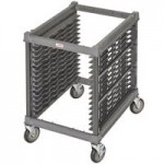 Cambro UPR1826FP40 Camshelving® Ultimate 40 Pan End Load Bun / Sheet Pan Rack with Plastic Casters - Unassembled