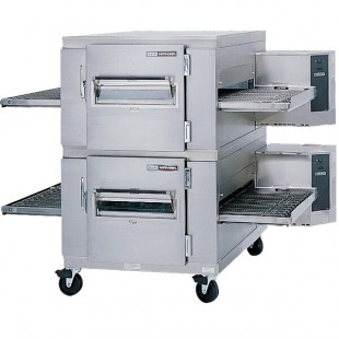 Lincoln 1400-2G Impinger I 1400 Series Liquid Propane Double Conveyor Radiant Oven Package with 40 Lincoln 1400-2G Impinger I 1400 Series Liquid Propane Double Conveyor Radiant Oven Package with 40