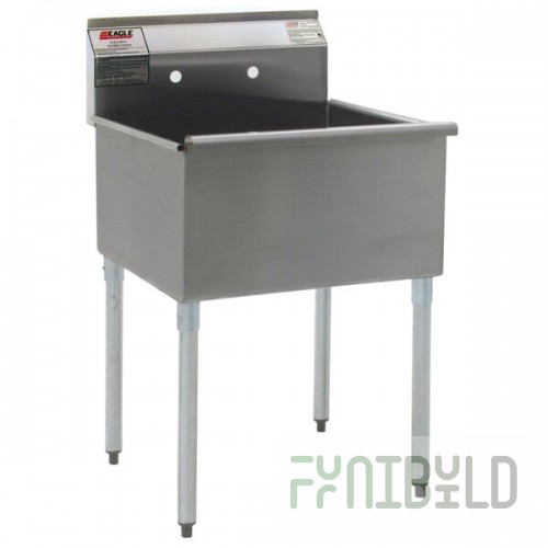 Eagle Group 1818-1-16/4 One Compartment Stainless Steel Commercial Sink without Drainboard - 19 3/8