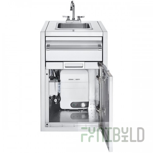 Crown Verity IBISC-SK-WH Infinite Series Small Built-In Cabinet with Sink and Water Heater - 120V