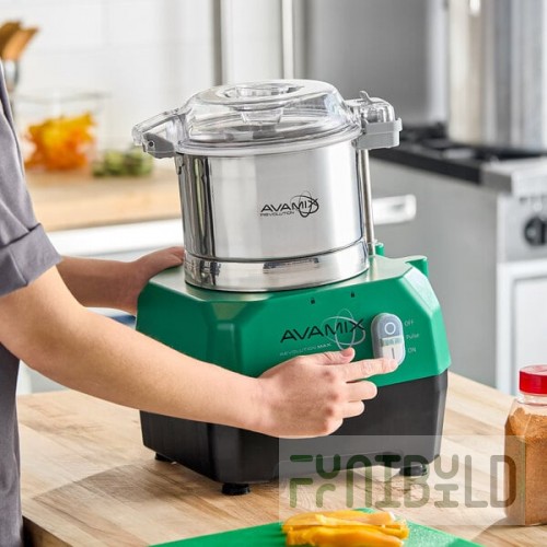 AvaMix Revolution Max BFP15SS 3 Qt. Stainless Steel Batch Bowl Food Processor - 1 1/2 hp