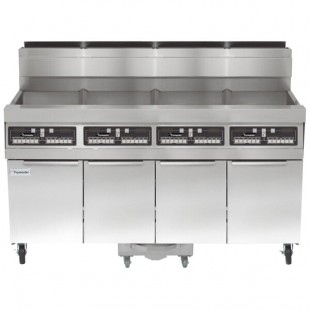Frymaster SCFHD450G 200 lb. 4 Unit Liquid Propane Floor Fryer System with CM3.5 Controls and Filtration System - 400,000 BTU