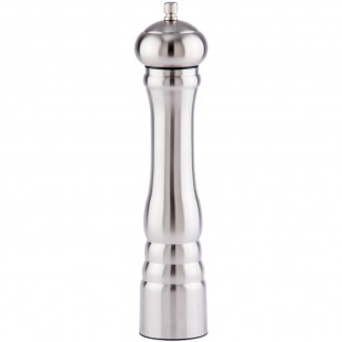 Chef Specialties 29612 12 Inch Stainless Steel Professional Pepper Mill Manual Grinder
