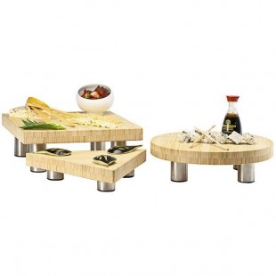 1880 Hospitality WW3000 48 Inch Bamboo Display Riser Set Rectangular
