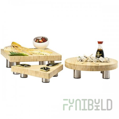 1880 Hospitality WW3000 48 Inch Bamboo Display Riser Set Rectangular