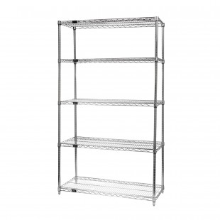 Eagle A5-74-1836C 36 Inch Add-On Shelving Unit 5-tier Wire with Chrome Finish