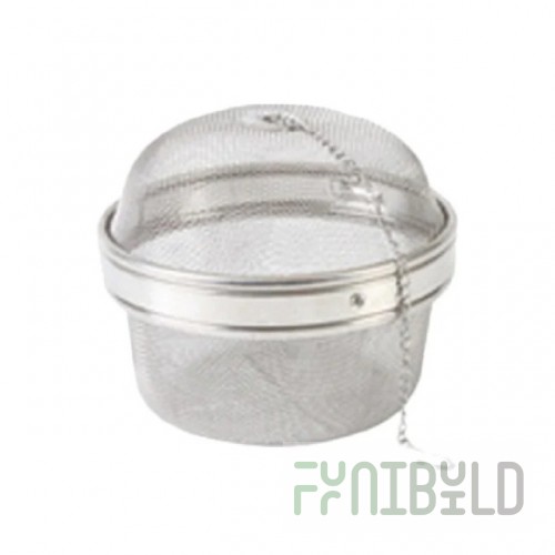 Thunder Group SLTB006 5-1/8 Inch Diameter Tea Strainer with Chain and Mesh Lining Stainless Steel