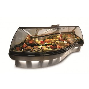Hussmann Q1-DC-12 144 Inch Refrigerated Deli Service Case with Curved Glass